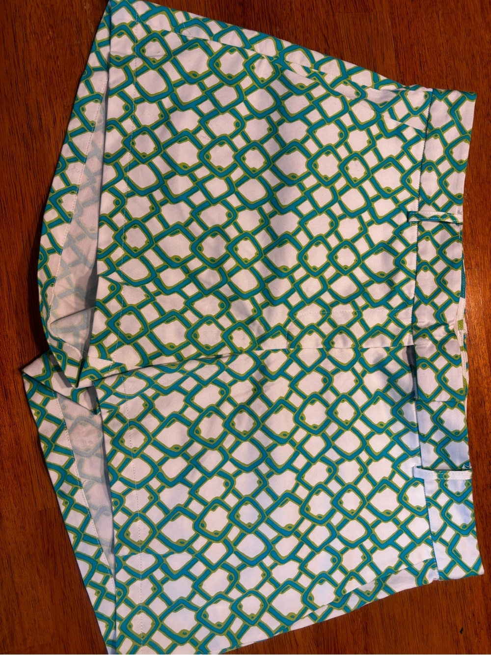 NEW JB by Julie Brown Teal & Lime Geometric Shorts New w/o Tags